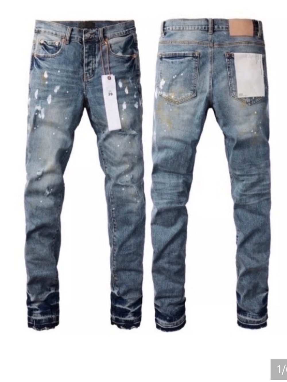 NWT Purple Brand Paint Splatter Jeans 34